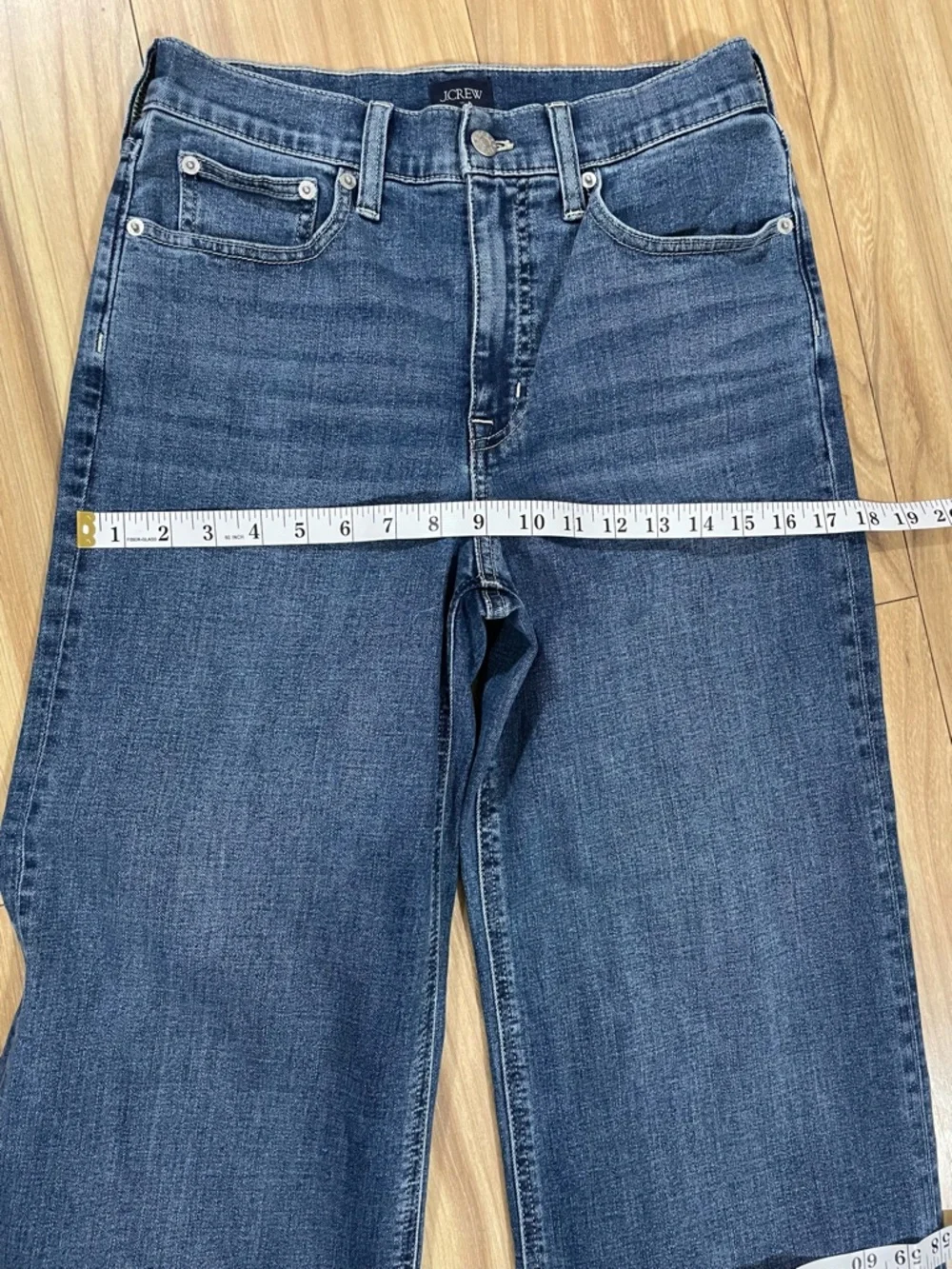 J. Crew Classic Wide-Leg Dark Blue Cuffed Jeans Size 27.
